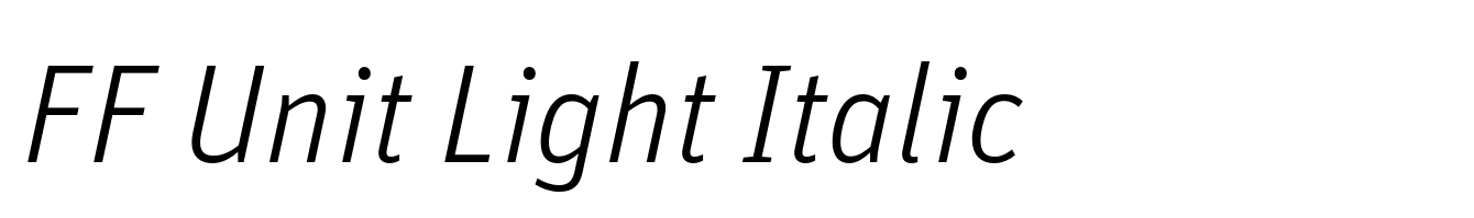 FF Unit Light Italic